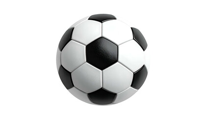 Naklejka premium A centered, three-dimensional rendering of a classic, patterned black and white sphere