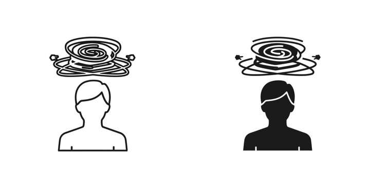 brain waves and thought process concept flat design vector illustration