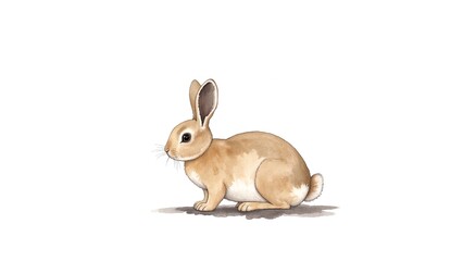 Obraz premium Abstract and Realistic Watercolor Brown Rabbit