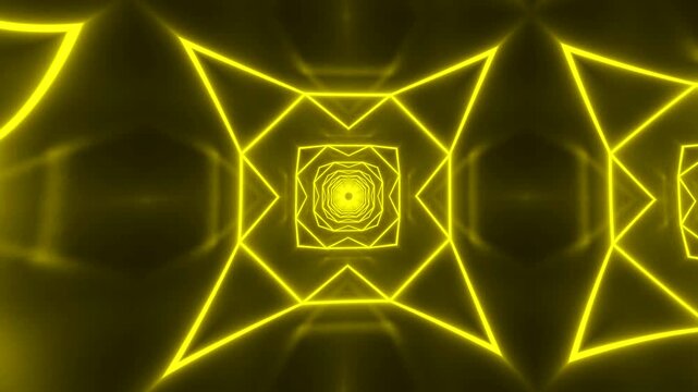 Hypnotic Neon Kaleidoscopic Patterns: A Fascinating Abstract Mandala Mosaic Featuring Ornamental Designs and Bold Geometric Symmetry
