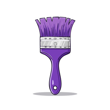Vibrant Purple Paintbrush with Silver Ferrule for Artistic Creation and Home Improvement Projects