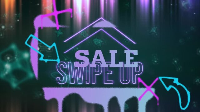 This is a sales ad that features a black background with a digital image of a glowing arrow