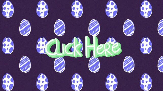 Color cycle starting, Click Here graphic cycling pastels while arrows pulsing to prompt taps