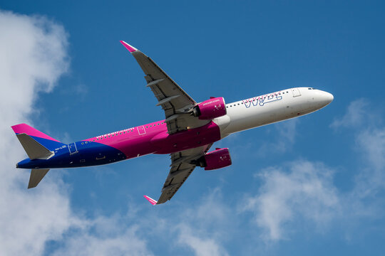 Wizz Air &ndash; Hungarian low-cost airline. Katowice International Airport named after Wojciech Korfanty in Pyrzowice. Poland.