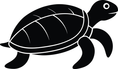 Black and white of a sea turtle in profile view reptile © SYED