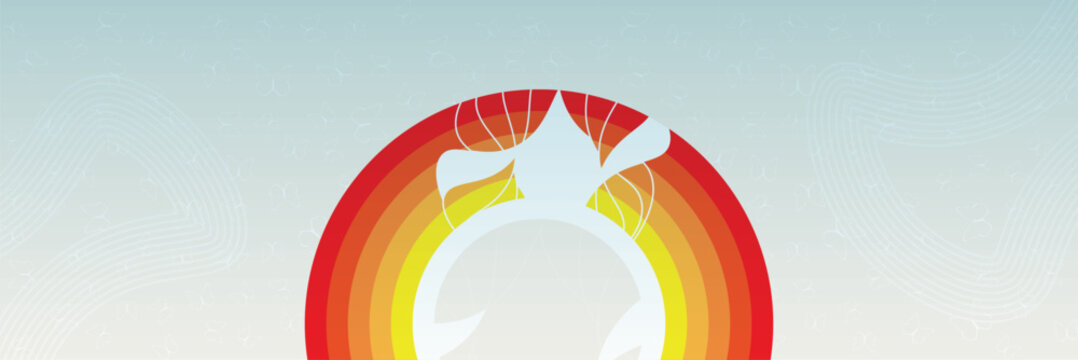 Rainbow and Clouds Kids Wall Background for Playroom Design