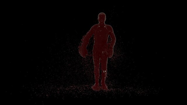 Chocolate,  slow motion. 3D animation of white and brown liquid cream drops splash isolated on brown., with Alpha matte