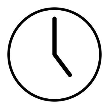 Flat clock icon for graphic design, logo, web site, social media, mobile app, illustration ; o'clock 05.00	
