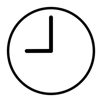 Flat clock icon for graphic design, logo, web site, social media, mobile app, illustration ; o'clock 09.00	
