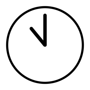 Flat clock icon for graphic design, logo, web site, social media, mobile app, illustration ; o'clock 11.00	

