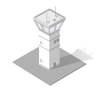 Air traffic control tower providing critical guidance and safety for departing and arriving aircraft at the airport