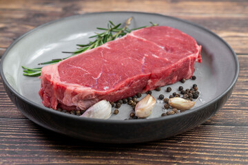 Fototapeta premium Beef steak with rosemary , salt and pepper