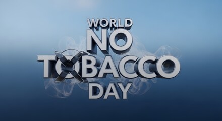 Fototapeta premium World no tobacco day 3d text design with smoke effect