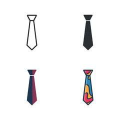 Fototapeta premium Necktie icon set with slim, classic and patterned styles, perfect for Fathers Day posters, menswear catalog, office fashion graphics