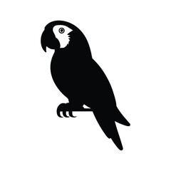 Obraz premium Parrot silhouette graphic, exotic bird logo, tropical wildlife festival branding, nature photography event, aviary tour poster, elegant vector illustration