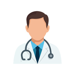 Fototapeta premium Male doctor avatar icon, physician profile symbol, free health camp poster, telemedicine webinar banner, clinic appointment app, healthcare marketing design