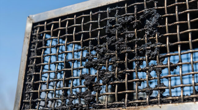 Creosote Clogged Chimney Cap Spark Arrestor Screen
