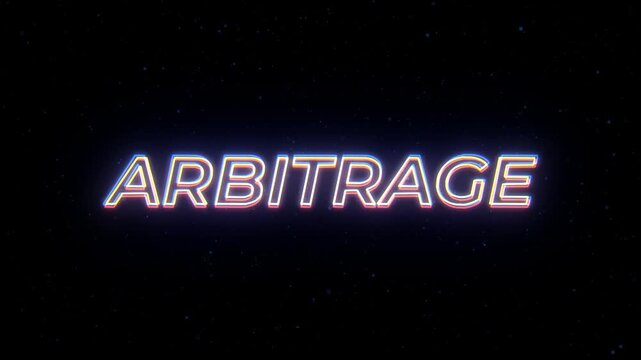 Arbitrage Neon Sign Text with Classic Retro Theme.