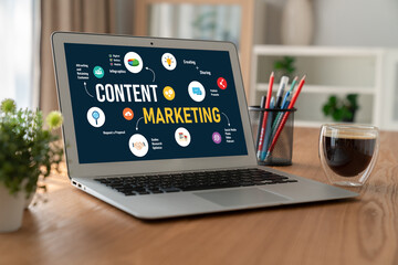 Fototapeta premium Content marketing for modish online business and e-commerce marketing strategy