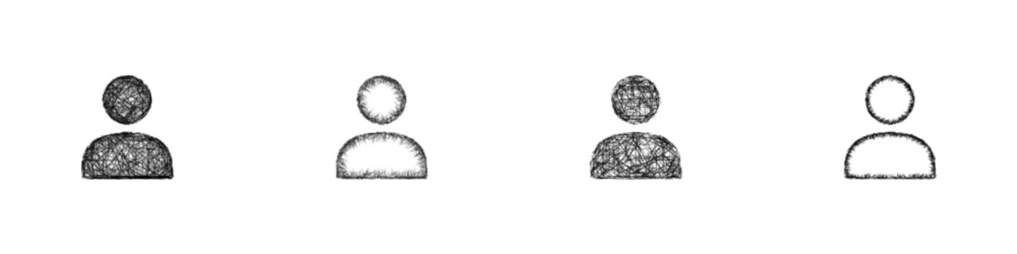Sketch profile icon design set