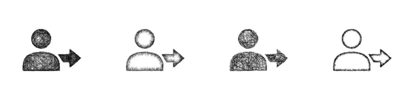 Sketch login icon design set