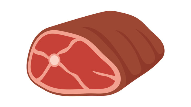 Vector illustration of raw beef meat piece isolated on white