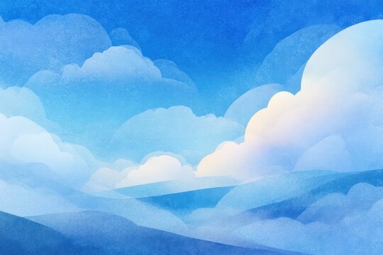 Serene blue ambience background with cloud blur and subtle grunge texture for video calls