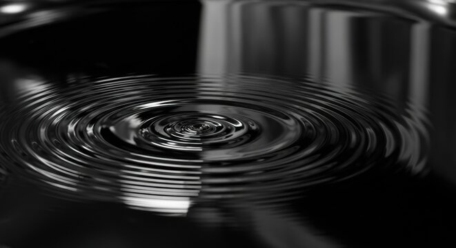 Ripples on Black Water Surface