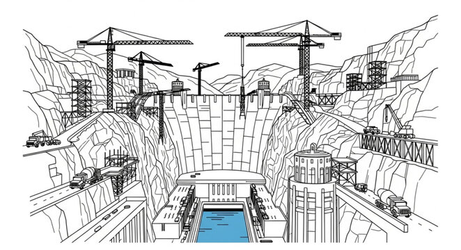 vector drawing of a building