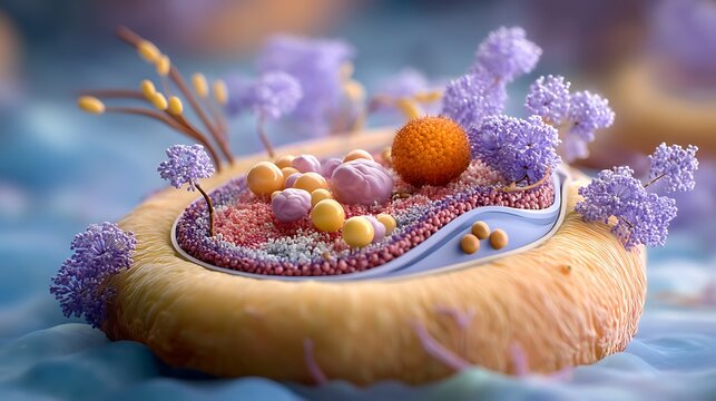 3d medical illustration of type 2 diabetes pancreatic islet beta cells with amyloid deposits and inflammation