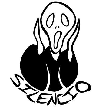 Cartoon de grito SILENCIO..