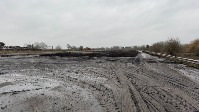 Muddy Tracks After Heavy Rainfall