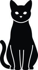 A black cat sitting on a white background © Rubel