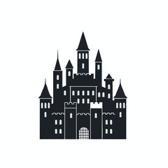 Obraz premium Elegant Illustration of a Classic Castle with Multiple Towers and Gothic Architecture