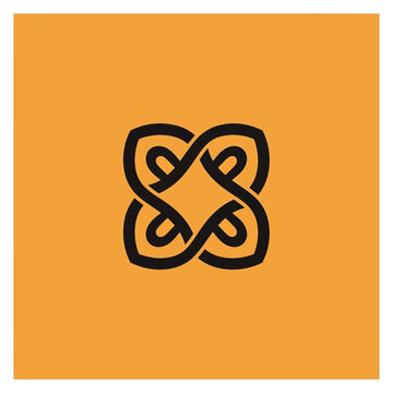 Adinkra symbol Gye Nyame abstract knot design.
