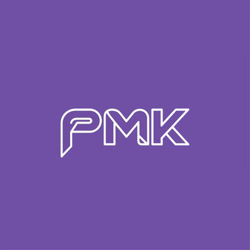 Modern PMK logo with clean white outline on purple background.