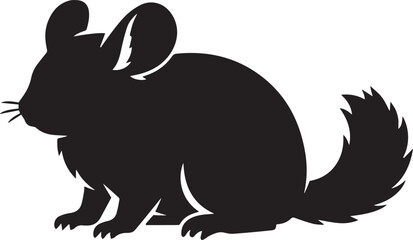 Obraz premium Chinchilla silhouette with chinchilla silhouette whiskers wildlife illustration isolated portrait domestic