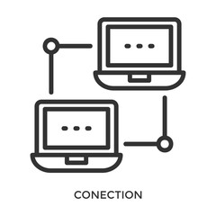 Naklejka premium Conection Icon Line Style. Design Vector Illustration