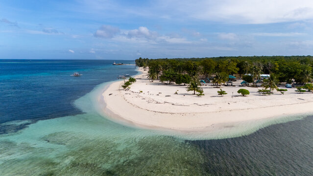 Drone Aerial view of Candaraman island at Balabac in the Philippines