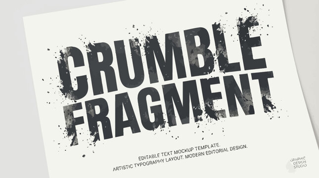 Crumble Text Effect Distressed Typography Editable Grunge Broken Font Style Template