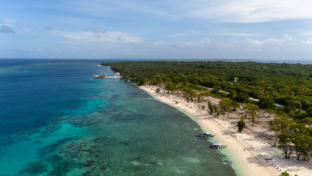 Drone Aerial view of Candaraman island at Balabac in the Philippines