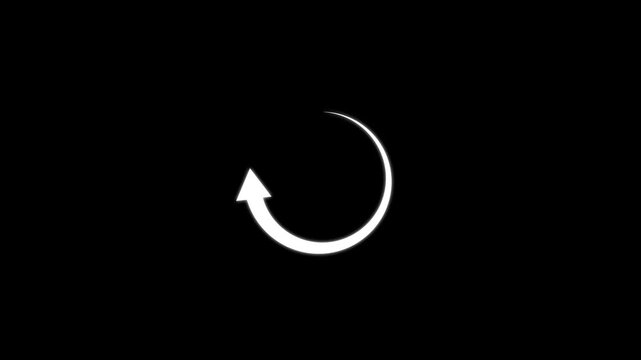 Minimalist white loading spinner animation, circular progress indicator for web interface and app ui