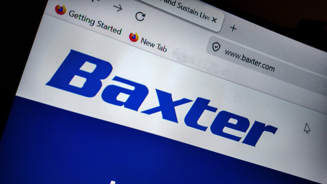 a computer screen with Baxter website