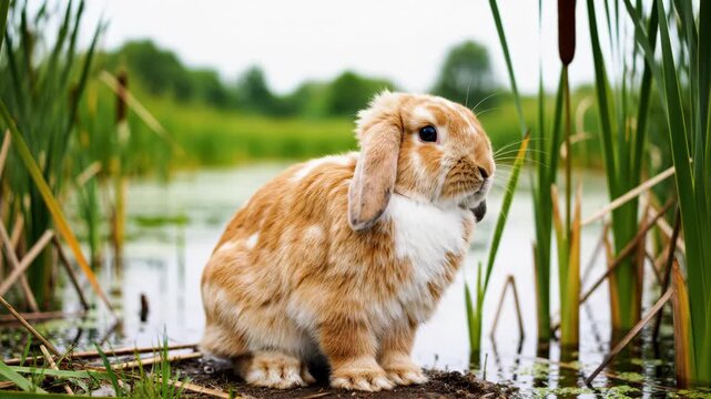 Adorable Rabbit in Natural Habitat - A Peaceful Nature Scene.