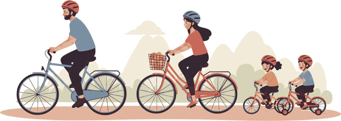 Naklejka premium Doodle illustrations of family activities with children in everyday life 