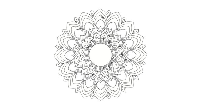 Intricate mandala design for coloring book.