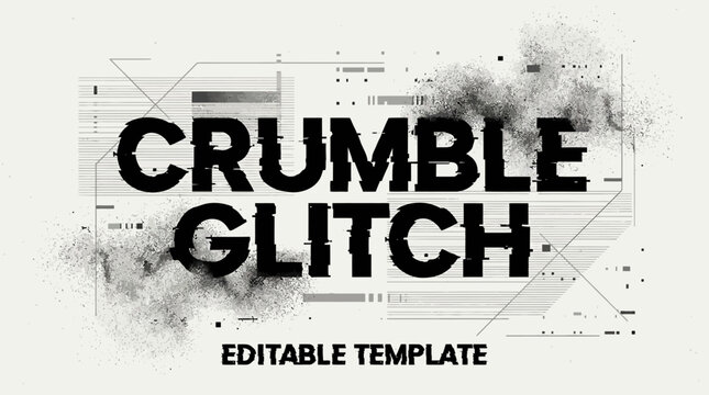 Crumble Text Effect Distressed Typography Editable Grunge Broken Font Style Template