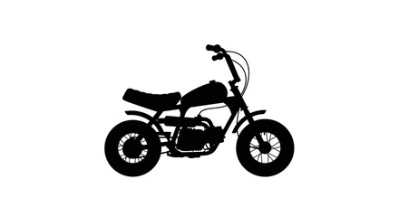 Obraz premium A detailed black silhouette of a small classic motorbike