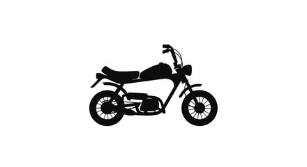 Obraz premium Black silhouette of a vintage motorcycle against a white background silhouette