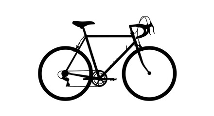 Fototapeta premium Black road bicycle graphic detailed design and stark silhouette